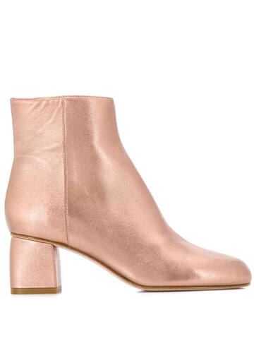 redvalentino red(v) side zip ankle boots in pink