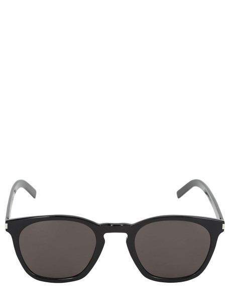 SAINT LAURENT Sl 28 Slim Round Acetate Sunglasses in black