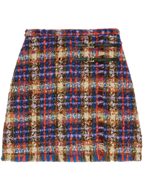 Gucci checked tweed skirt in blue