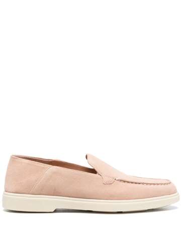 santoni tonal-stitching suede loafers - pink