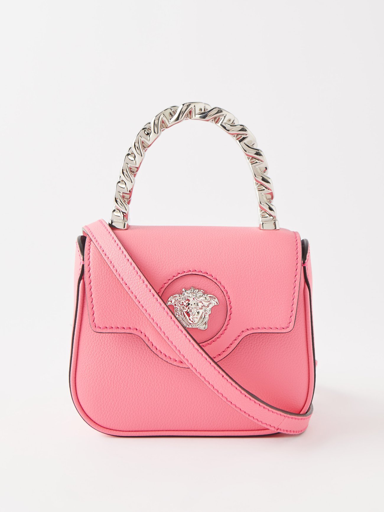 Versace - La Medusa Mini Leather Handbag - Womens - Pink