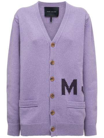 MARC JACOBS (THE) The Big Logo Wool Cardigan in violet