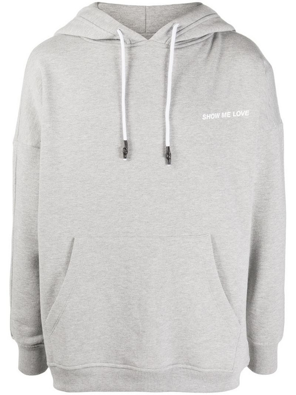 Honey Fucking Dijon graphic-print drawstring hoodie in grey
