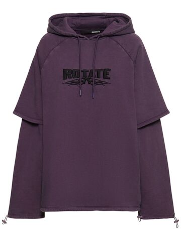rotate enzyme cotton sweatshirt hoodie in purple