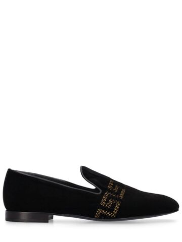versace cotton blend slippers in black