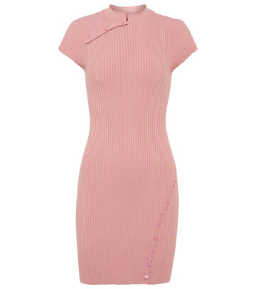 Staud Ainsley ribbed-knit minidress in pink