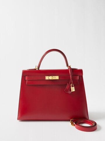 matches x sellier - hermès kelly 32cm handbag - womens - red