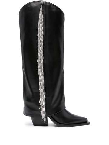 le silla jewel 110mm leather boots - black