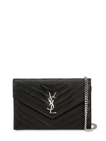 SAINT LAURENT Small Monogram Quilted Leather Bag in noir