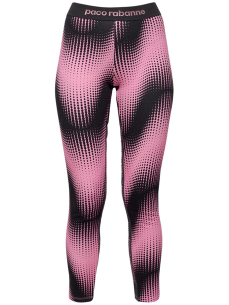 PACO RABANNE Milano Printed Tech Jersey Leggings in black / pink