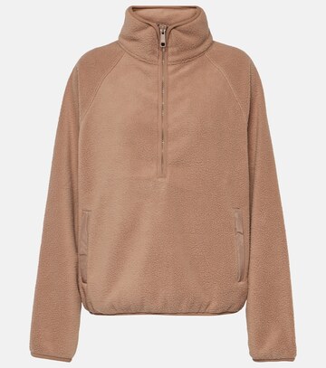 the upside harlow fleece half-zip sweater in brown