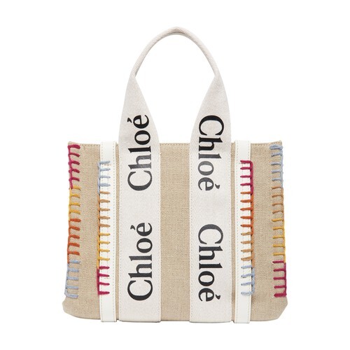 Chloé Woody small tote bag in white