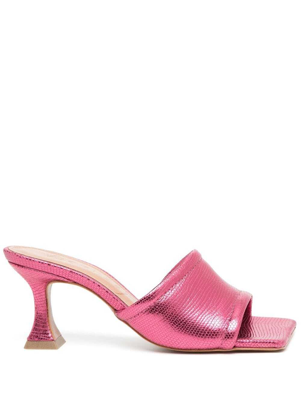 Vicenza metallic square-toe mules - Pink