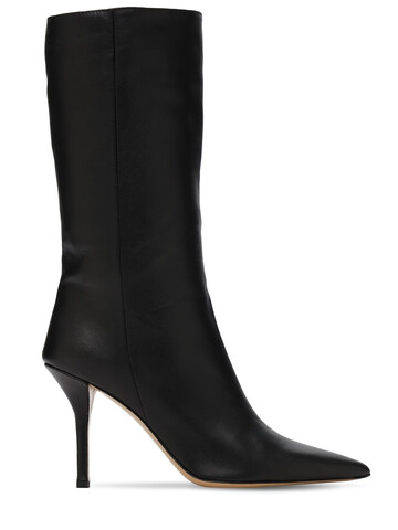 GIA X PERNILLE TEISBAEK 85mm Mid High Leather Boots in black