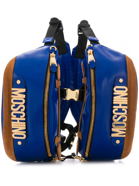 Moschino dual-compartment backpack vest in blue