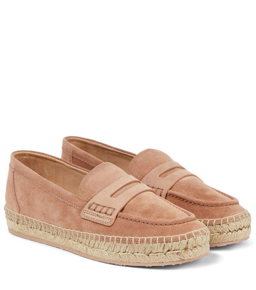 Gianvito Rossi Lido suede espadrille loafers in brown