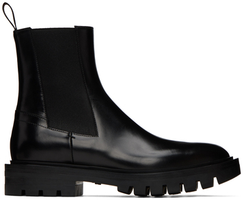 santoni black fern chelsea boots