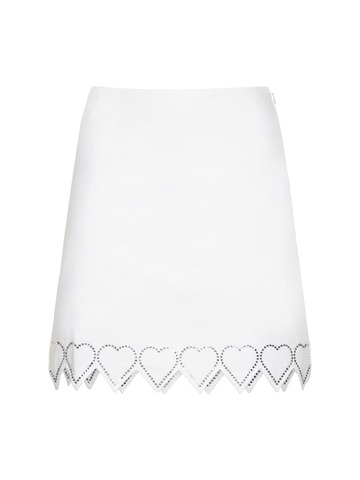 mach & mach embellished cotton mini skirt in white