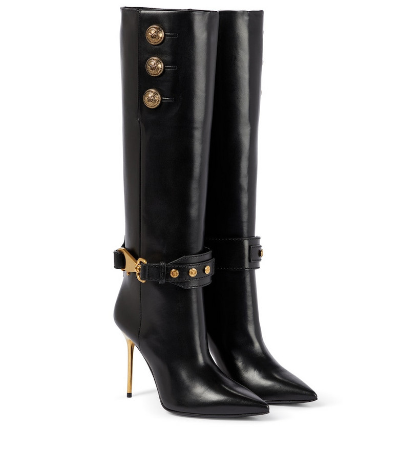 Balmain Robin leather boots in black
