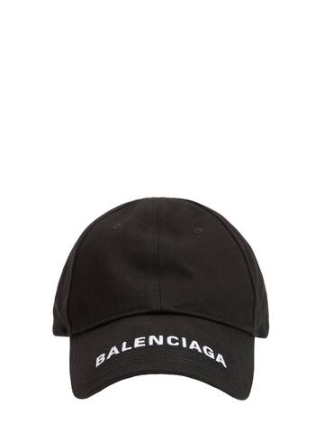 balenciaga logo embroidery baseball cap in black