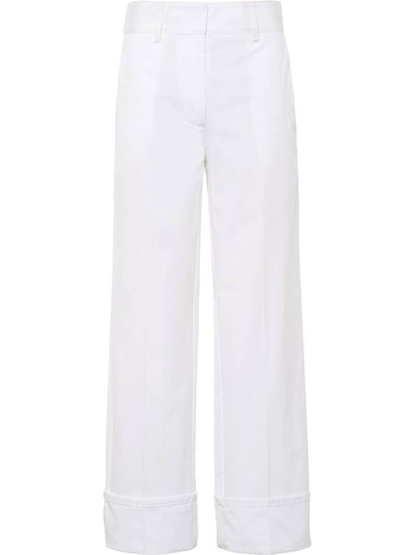 Prada wide-leg trousers in white