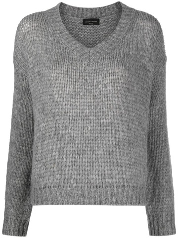 roberto collina v-neck wool-blend jumper - 19 grigio