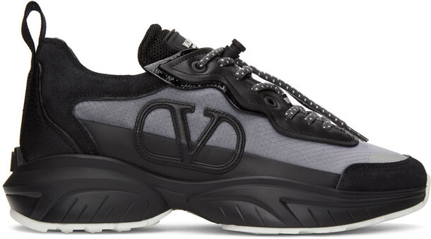 Valentino Garavani Grey Valentino Garavani VLogo SHEGOES Sneakers in black