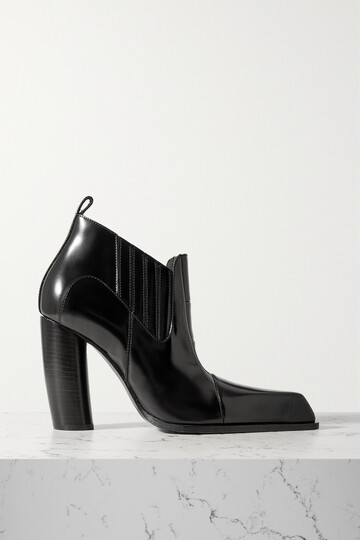 off-white - moon beatle shade leather ankle boots - black