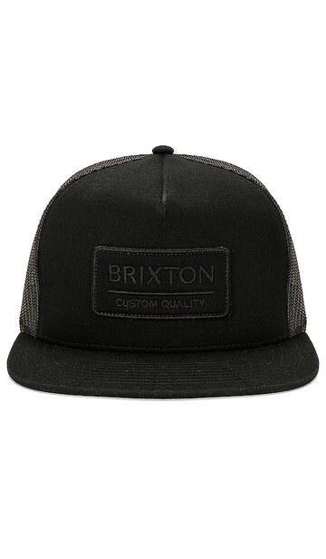 brixton palmer proper mp trucker hat in black