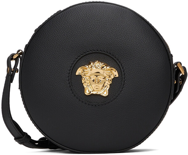 Versace Black 'La Medusa' Round Camera Bag