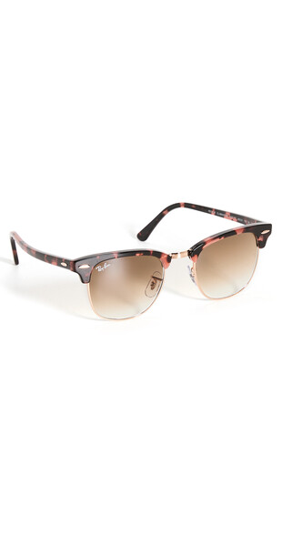 Ray-Ban RB3016 Clubmaster Sunglasses in pink / clear