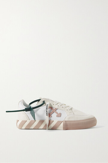 off-white - low vulcanized suede-trimmed canvas sneakers - it35