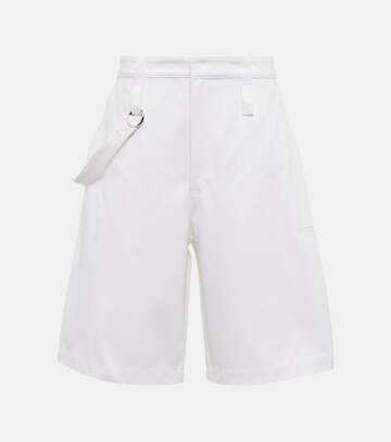bottega veneta high-rise cotton bermuda shorts in white