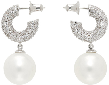 numbering silver #9137 earrings in white