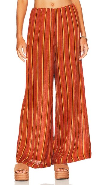 FAITHFULL THE BRAND Rupina Pants in Rust in print