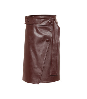 Stella McCartney High-rise faux leather midi skirt in brown