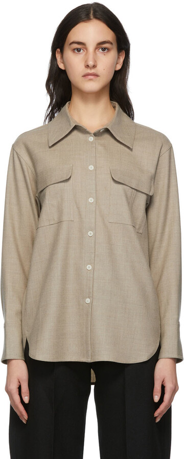 GIA STUDIOS Beige Collared Shirt in brown