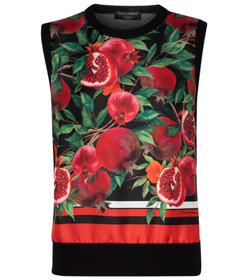 Dolce & Gabbana Exclusive to Mytheresa â Pomegranate-print cashmere and silk vest in pink
