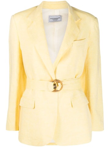forte dei marmi couture belted linen blazer - yellow