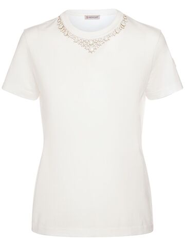 moncler cotton jersey t-shirt in white