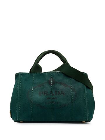prada pre-owned 2013 small canapa two-way handbag - green