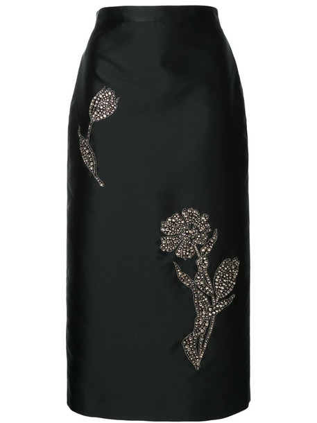 Erdem sequin appliqué pencil skirt in black