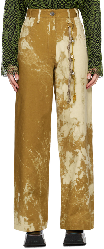 Song for the Mute Tan Wide-Leg Trousers in camel