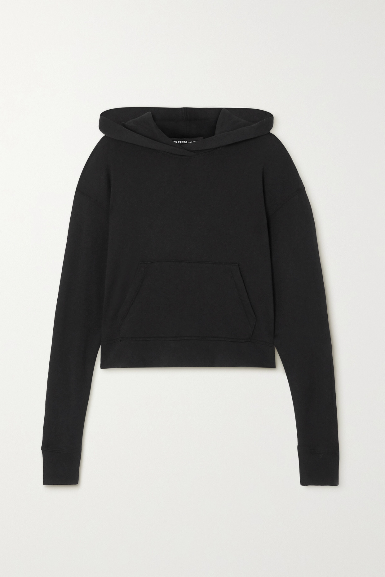 James Perse - Cropped Cotton-jersey Hoodie - Black