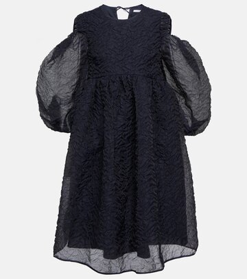 cecilie bahnsen oversized puff-sleeve midi dress in blue