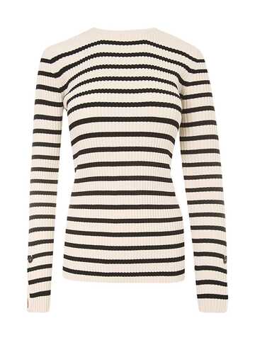 Erika Cavallini Barbara Viscose Striped Sweater in black / cream