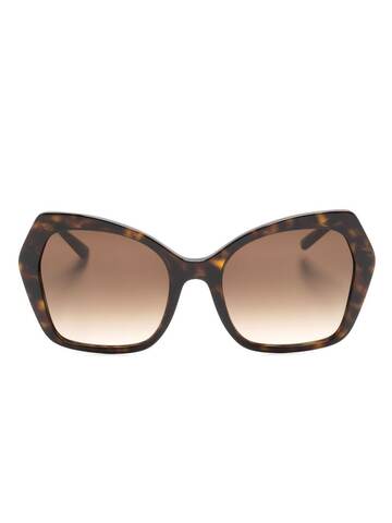 dolce & gabbana eyewear sicilian taste oversized sunglasses - brown