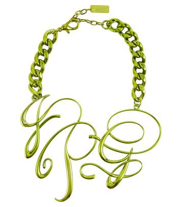Jean Paul Gaultier JPG Calligraphy necklace in green