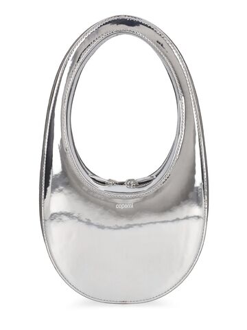 coperni mini swipe mirror top handle bag in silver