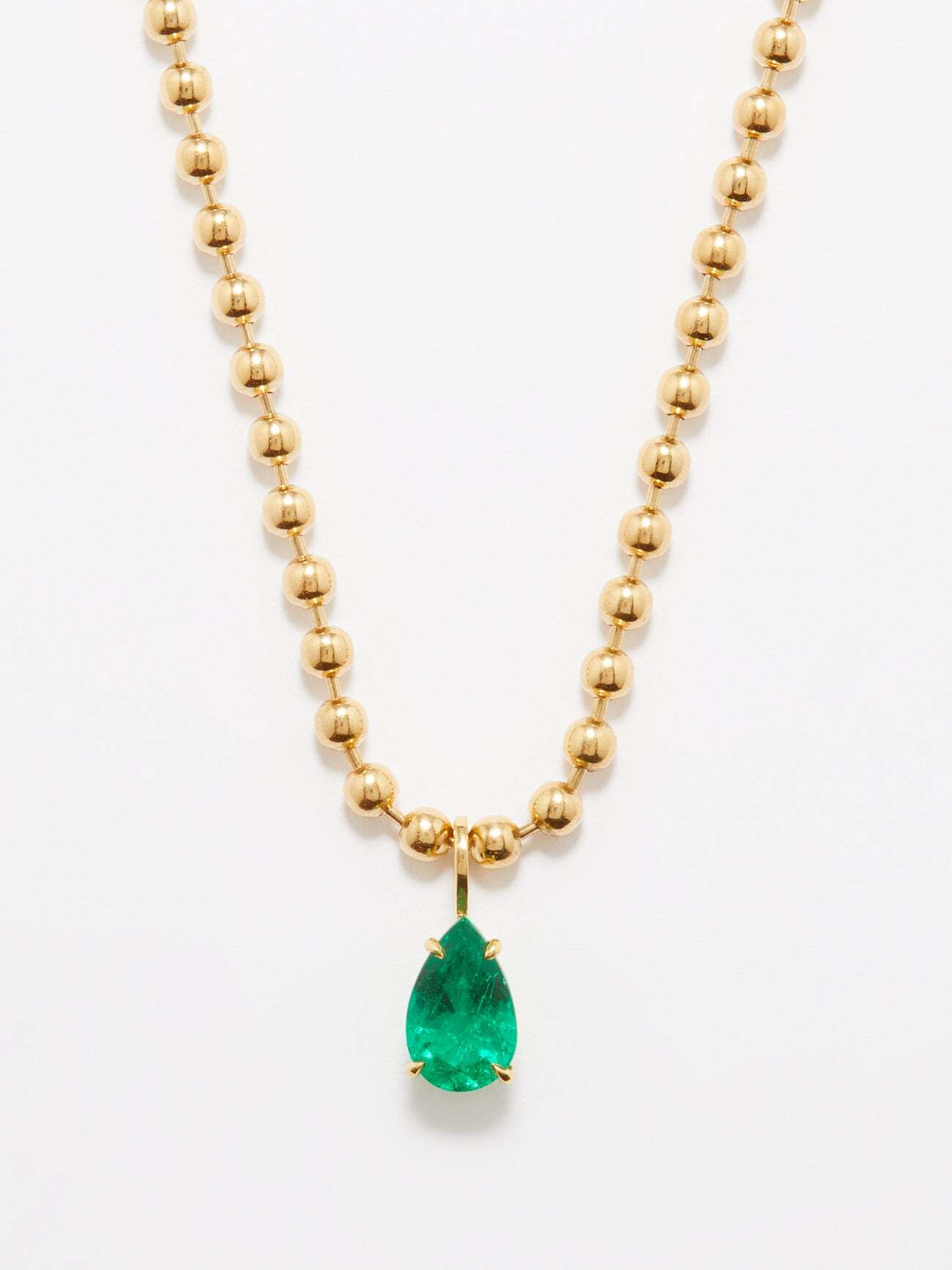 Anita Ko - Emerald & 18kt Gold Necklace - Womens - Green Multi